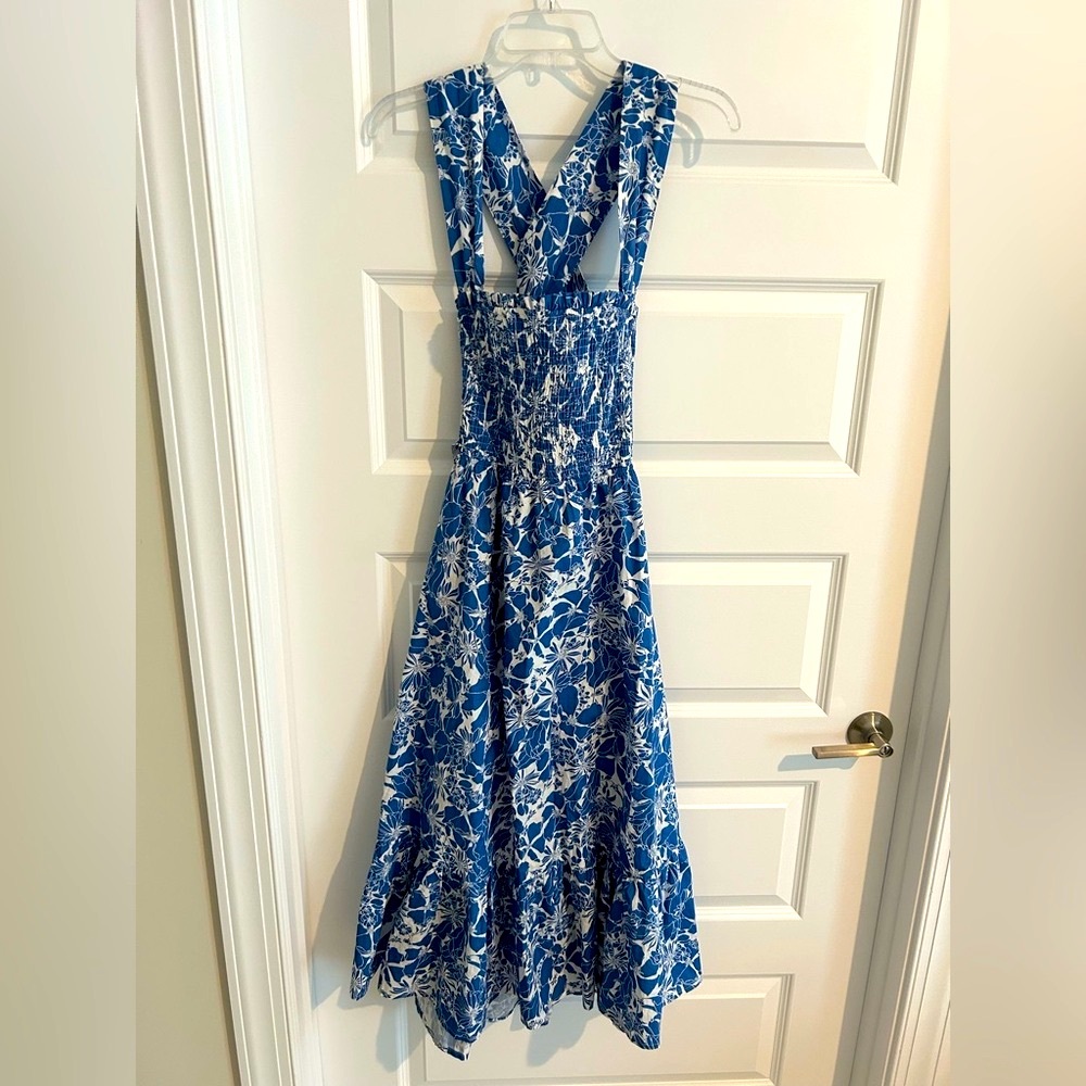 Hello Molly Floral Maxi Dress Blue White Size 8